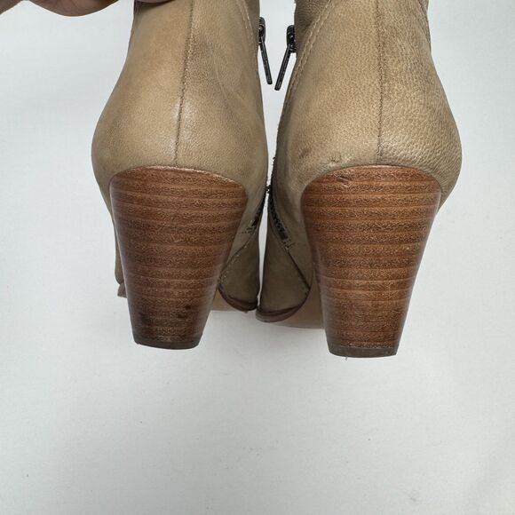 Frye Boots Womens Size 7M Suede Pointed Toe Zip Western Ankle Stacked Heel Shoes - Picture 8 of 9